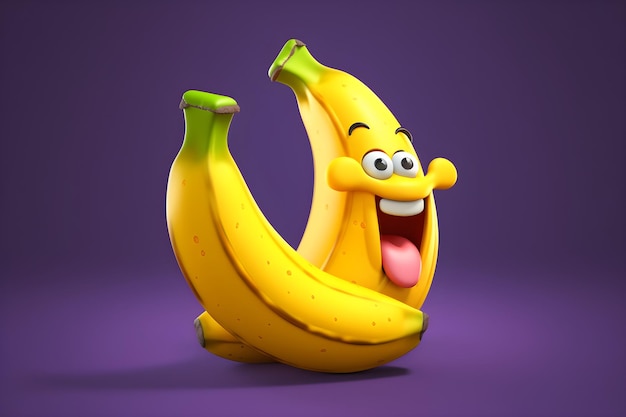 Una banana con una faccia