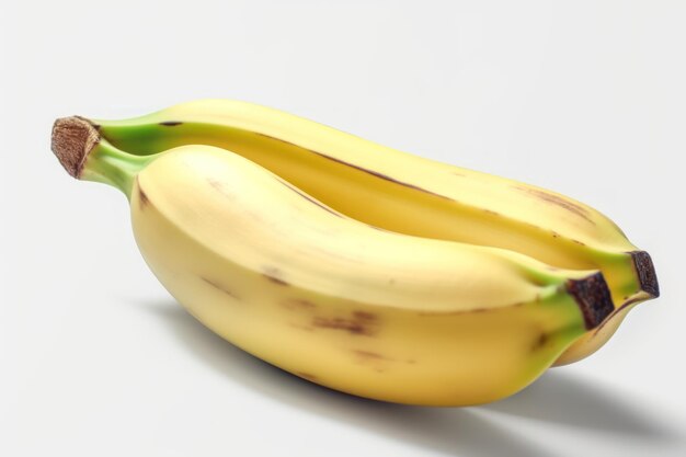 Una banana con una striscia verde sul fondo