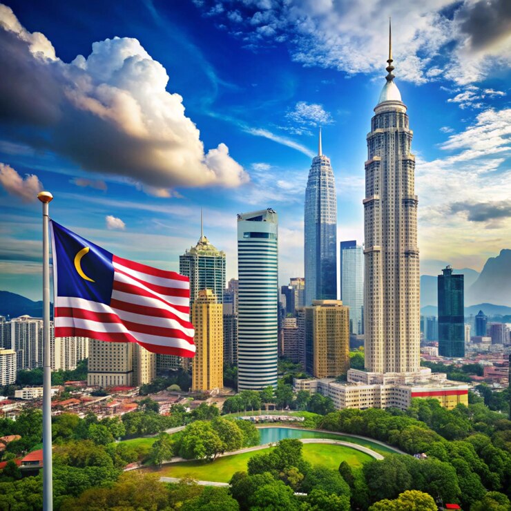 una bandiera con gli Stati Uniti d'America a Kuala Lumpur, Malesia