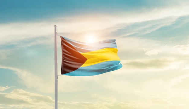 Una bandiera con la bandiera delle bahamas
