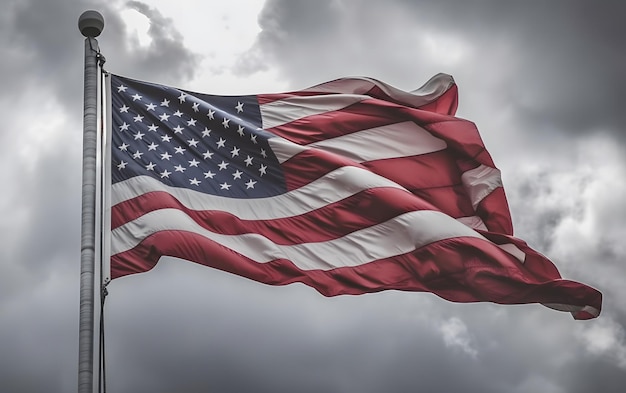 Una bandiera con sopra la bandiera americana