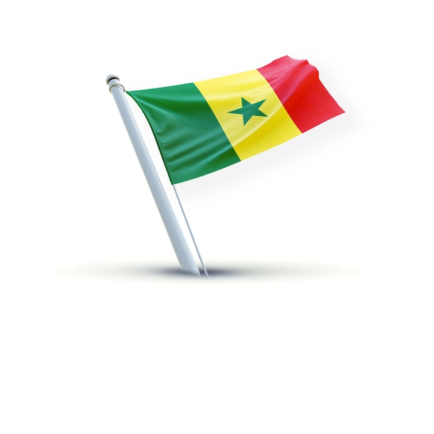 Una bandiera del senegal su un backround bianco che utilizza per i social media