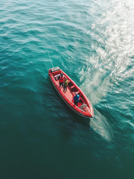 una barca con persone su di essa è in acqua