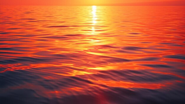 Una barca sta navigando su un oceano calmo con il sole che tramonta