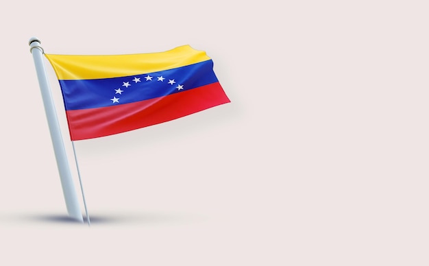 Una bella bandiera per il Venezuela su uno sfondo bianco rendering 3D