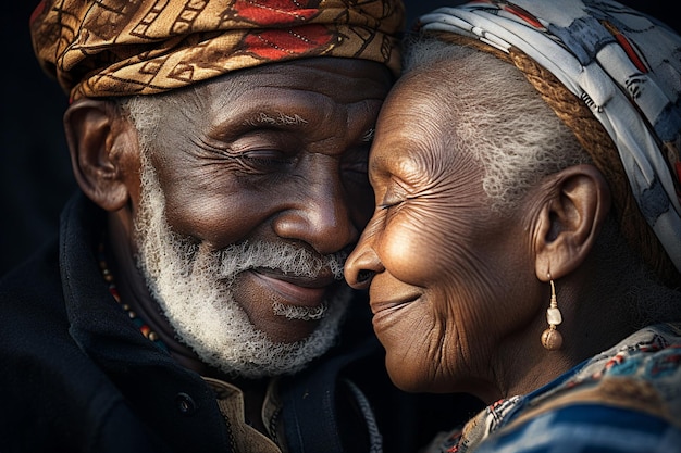 Una bella coppia in pensione trascorre insieme tutta la vita sentimenti d'amore concetto di AI generativa ritratto fotografico