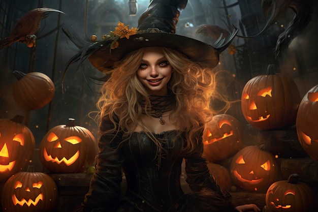 una bella donna ad Halloween