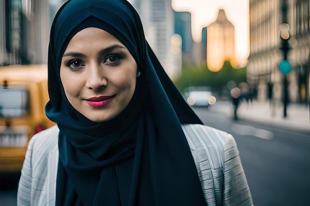 una bella donna musulmana asiatica che indossa l'hijab