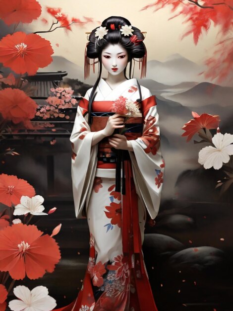 una bella e elegante geisha