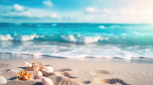 Una bella e pulita spiaggia vicino al mare.