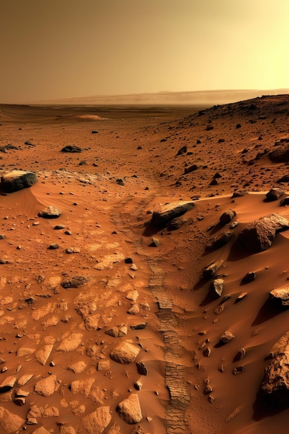 Una bella foto a colori della terra di Marte