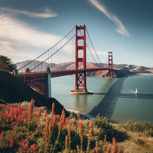 Una bella foto del Golden Gate Bridge in una giornata di sole.