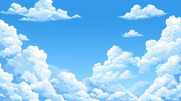 Una bella giornata con nuvole bianche che punteggiano il cielo blu
