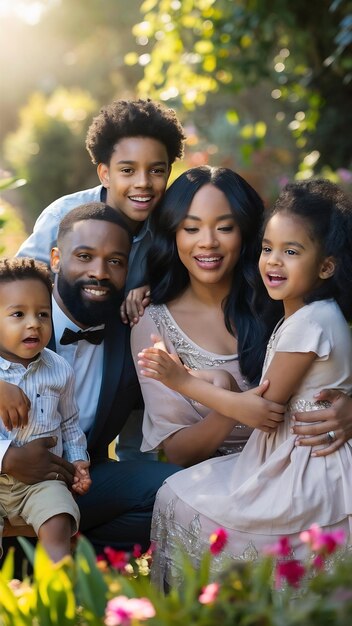 Una bella giovane famiglia.