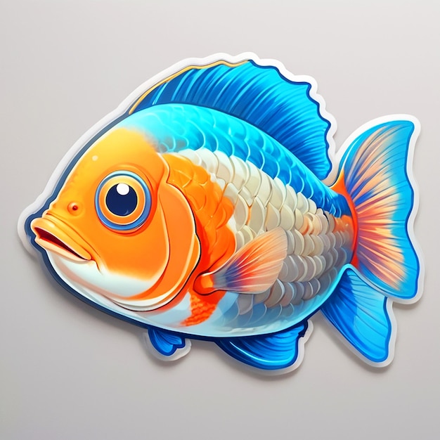 Una bella immagine colorata di adesivi per pesci in primo piano