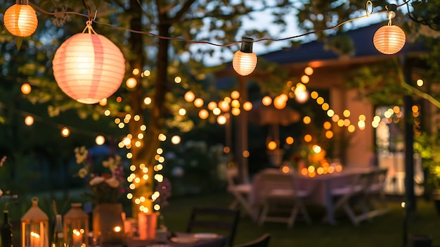 Una bella notte d'estate Gli alberi sono in piena fioritura E i fiori sono in fiore