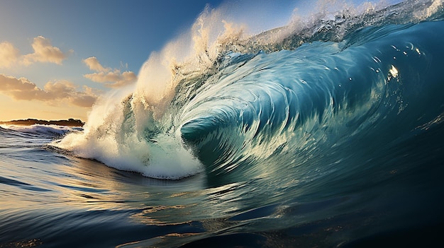 Una bella ondata nell'oceano