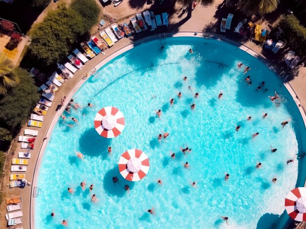 Una bella piscina dall'alto