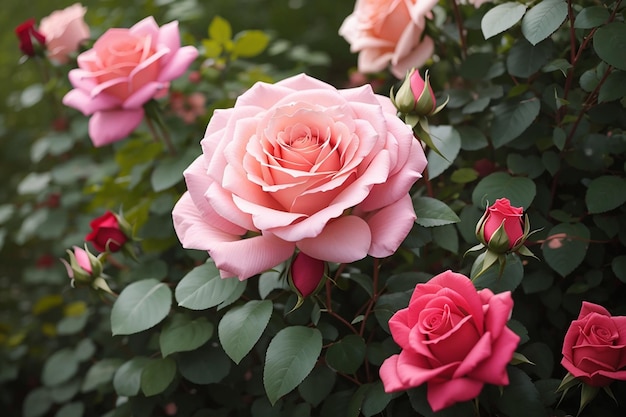 Una bella rosa in natura