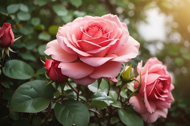 Una bella rosa in natura
