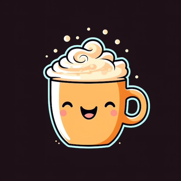 una bella tazza di caffè in stile doodle