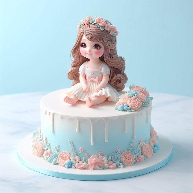 Una bella torta con per la festa di compleanno celebrazione dell'anniversario testato delizioso look ai generato