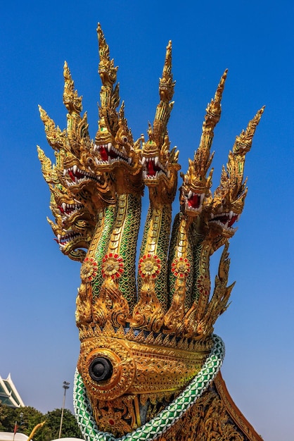 Una bella vista del tempio di Wat Phra Kaew Il Grand Palace situato a Bangkok in Thailandia