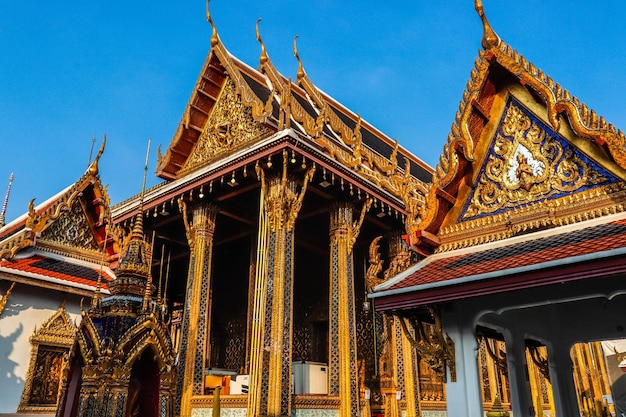 Una bella vista del tempio di Wat Phra Kaew Il Grand Palace situato a Bangkok in Thailandia