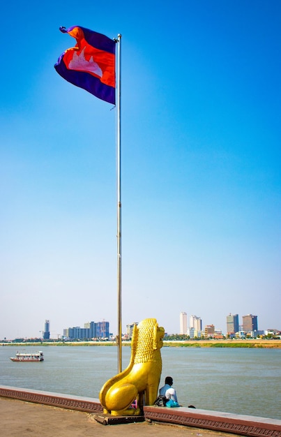 Una bella vista panoramica della città di Phnom Penh in Cambogia