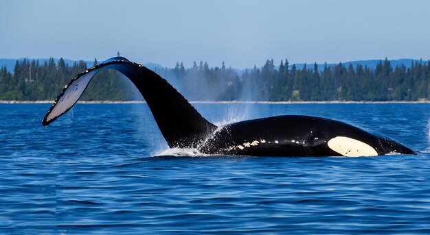 una bellissima balena che esce dal mare