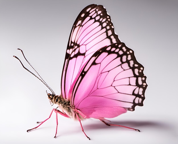 Una bellissima farfalla isolata su uno sfondo bianco