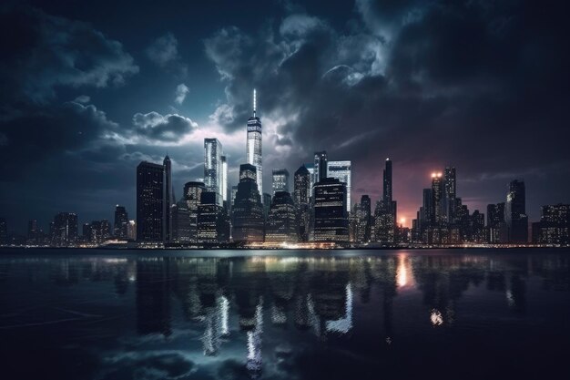 Una bellissima foto della città di New York AI generativa