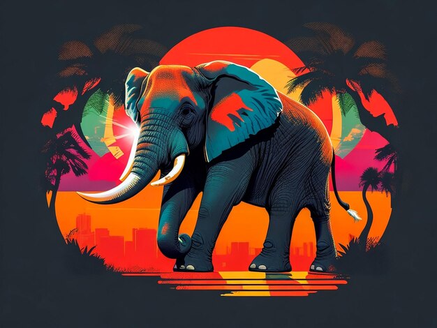 Una bellissima maglietta dal design di elefanti