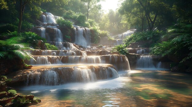 Una bellissima scena di cascata naturale