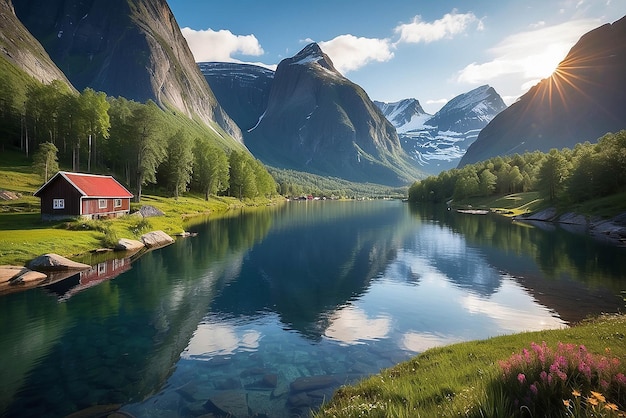 Una bellissima scena naturale della Norvegia