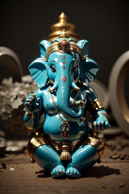 Una bellissima statua di Ganesha per lo sfondo del cellulare. Carta da parati Ganesha