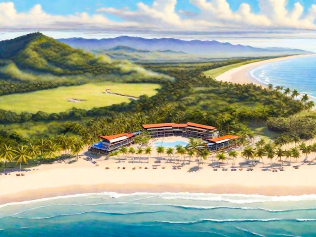 Una bellissima vista aerea della spiaggia di Uvita al festival dell'immaginazione in Costa Rica
