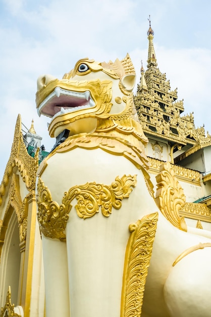 Una bellissima vista dei templi di Shwedagon Padoga situati a Yangon Myanmar