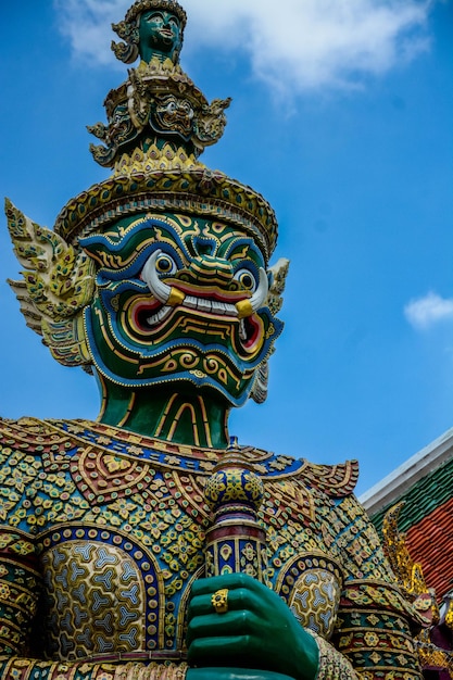 Una bellissima vista del Grand Palace il Museo Wat Phra Kaew situato a Bangkok in Thailandia