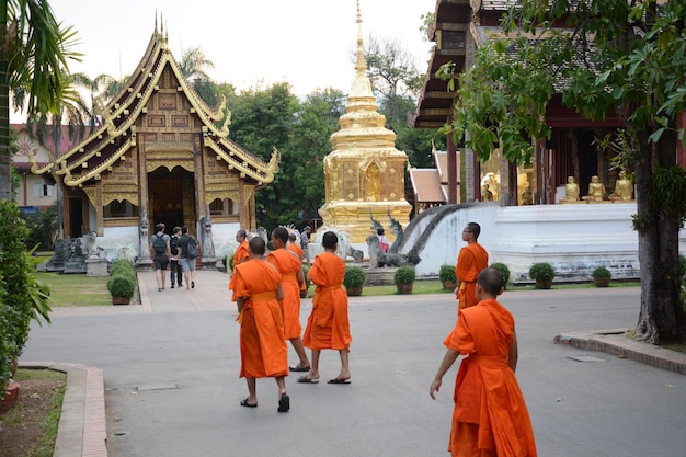 Una bellissima vista del tempio buddista situato a Chiang Mai Thailandia