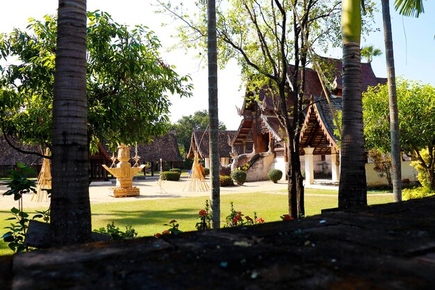 Una bellissima vista del tempio buddista situato a Chiang Mai Thailandia