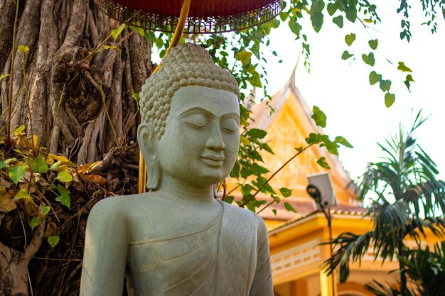 Una bellissima vista del tempio buddista situato a Siem Reap in Cambogia