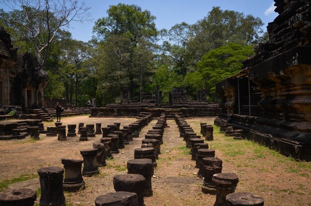 Una bellissima vista del tempio di Angkor Wat situato a Siem Reap in Cambogia