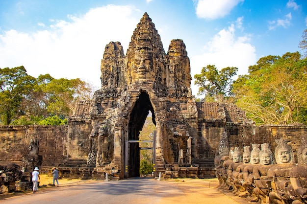 Una bellissima vista del tempio di Angkor Wat situato a Siem Reap in Cambogia