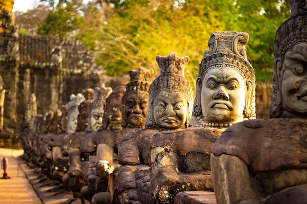 Una bellissima vista del tempio di Angkor Wat situato a Siem Reap in Cambogia