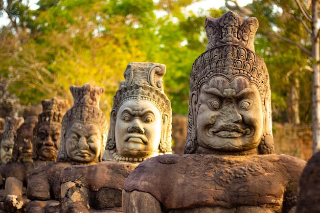 Una bellissima vista del tempio di Angkor Wat situato a Siem Reap in Cambogia