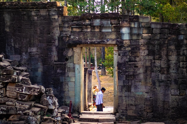 Una bellissima vista del tempio di Angkor Wat situato a Siem Reap in Cambogia