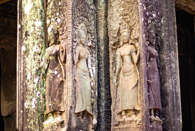 Una bellissima vista del tempio di Angkor Wat situato a Siem Reap in Cambogia