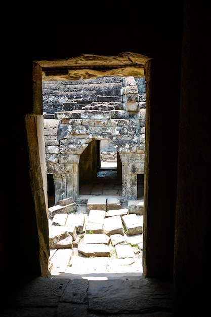 Una bellissima vista del tempio di Angkor Wat situato a Siem Reap in Cambogia