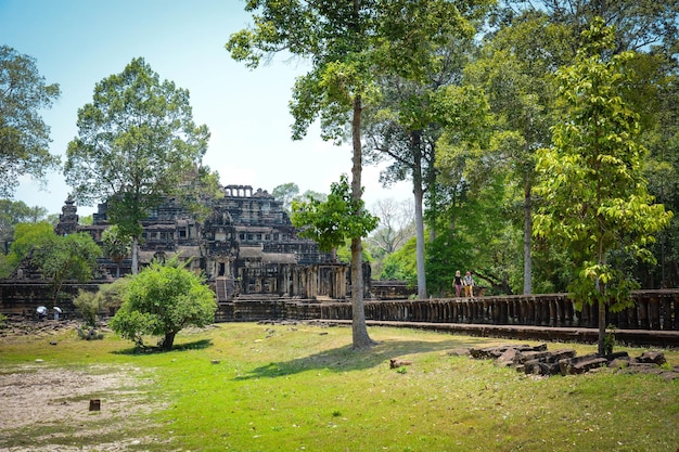 Una bellissima vista del tempio di Angkor Wat situato a Siem Reap in Cambogia